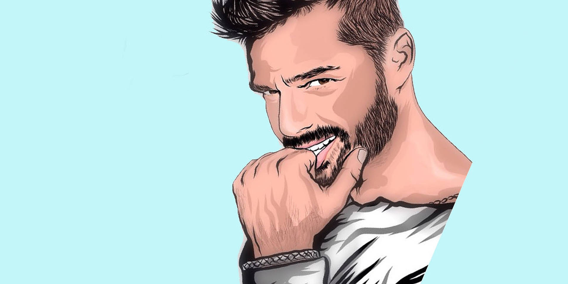 Ricky Martin Illustration Background