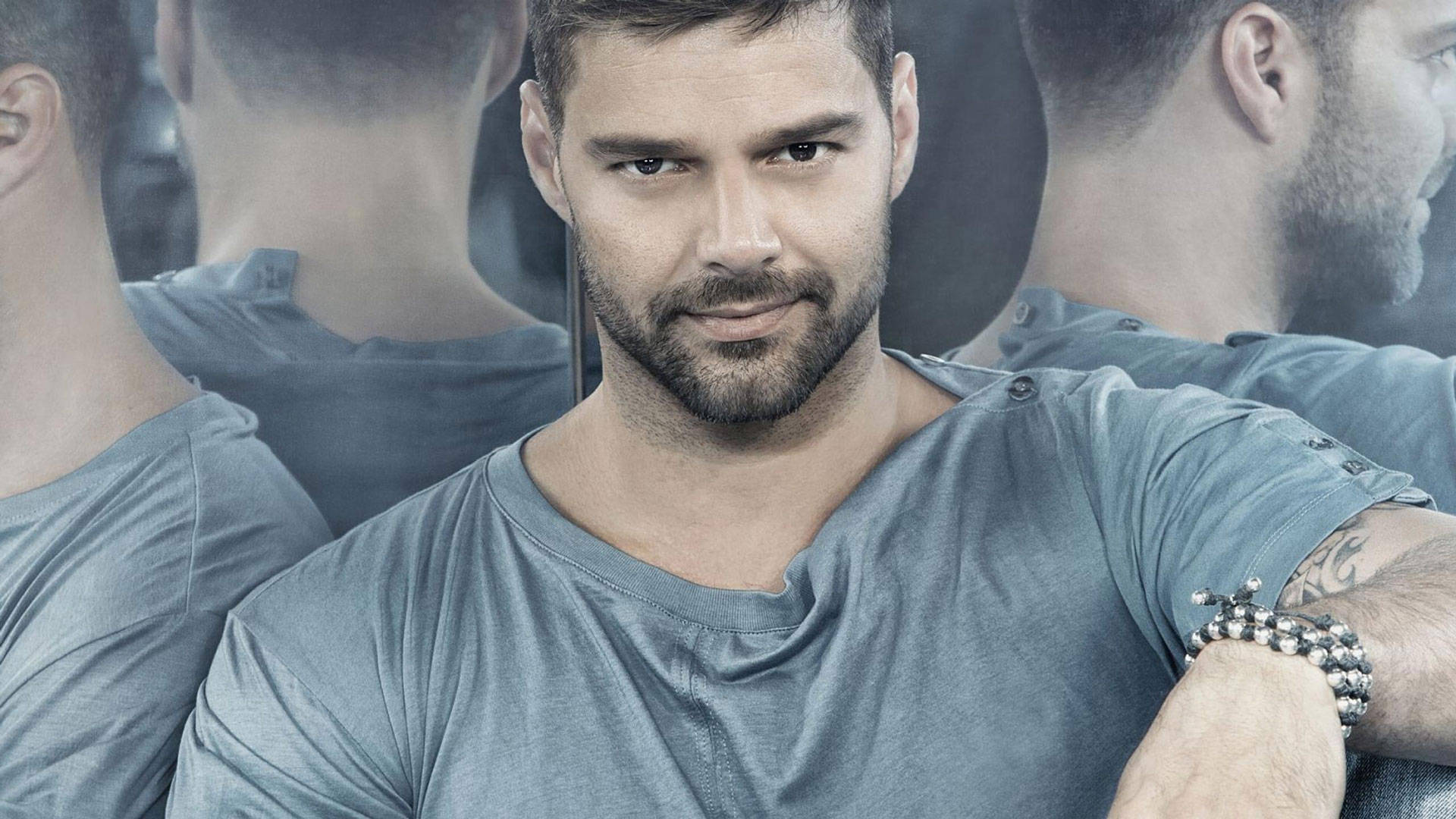 Ricky Martin Leaning Background