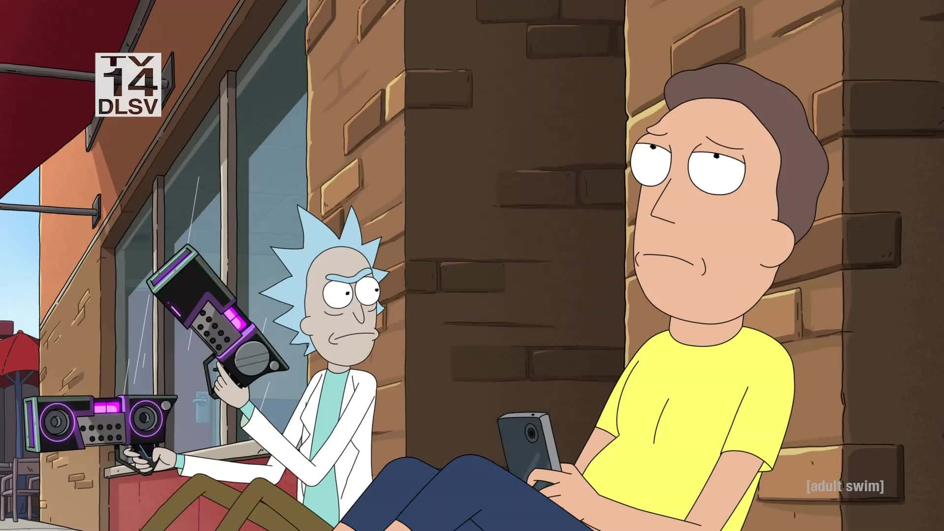 Ricky & Morty Scene From The Popular Tv Series Background