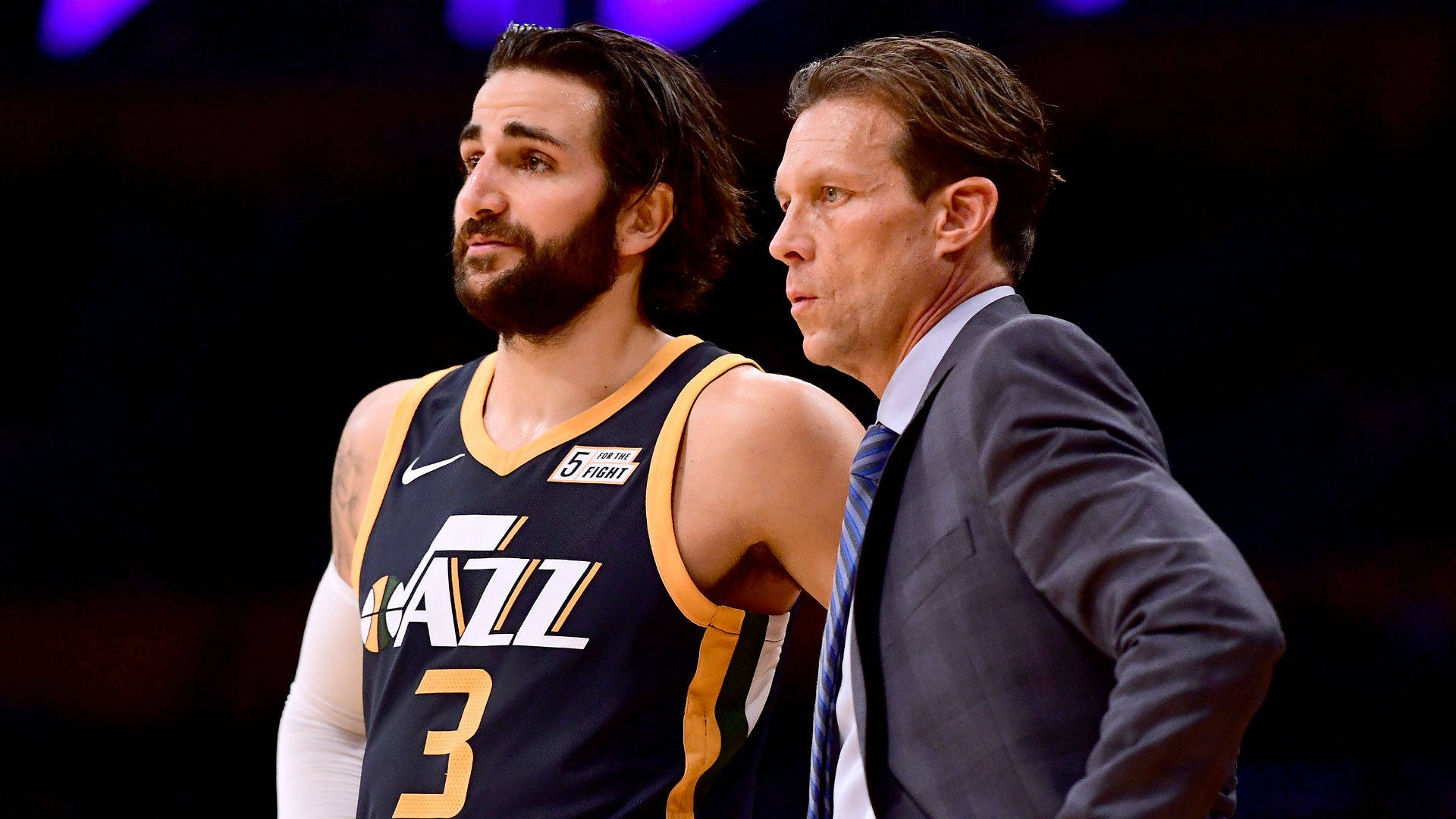 Ricky Rubio And Quin Snyder Background