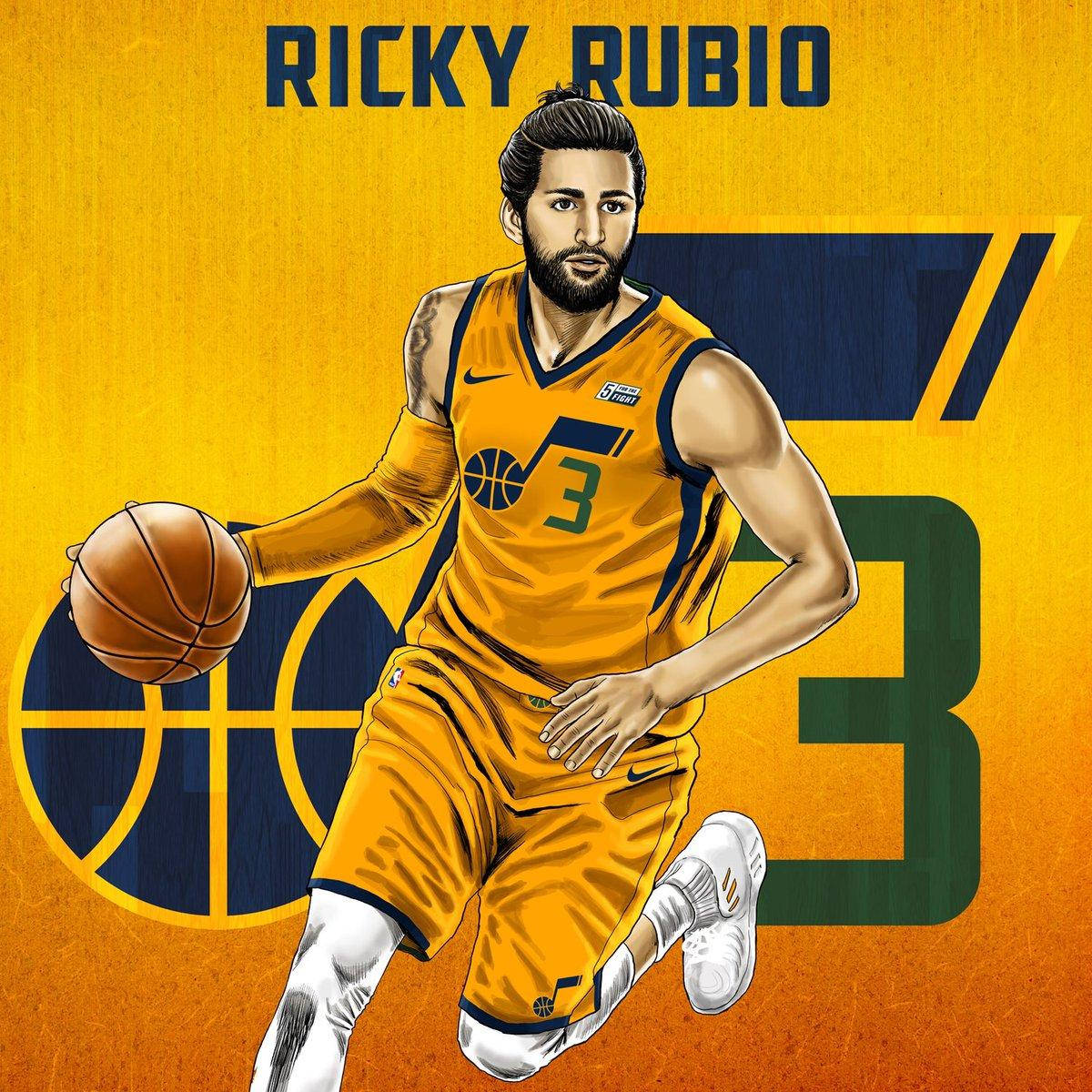 Ricky Rubio Digital Drawing Background