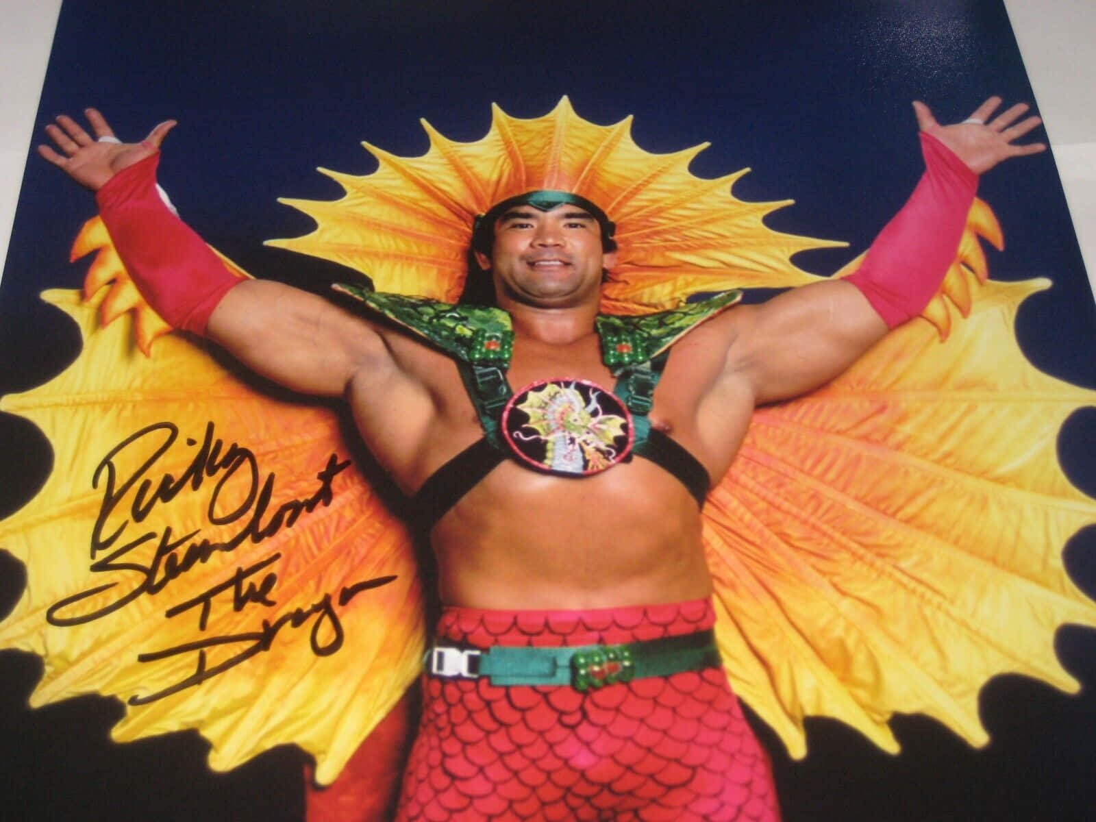 Ricky Steamboat Autographed Poster Background