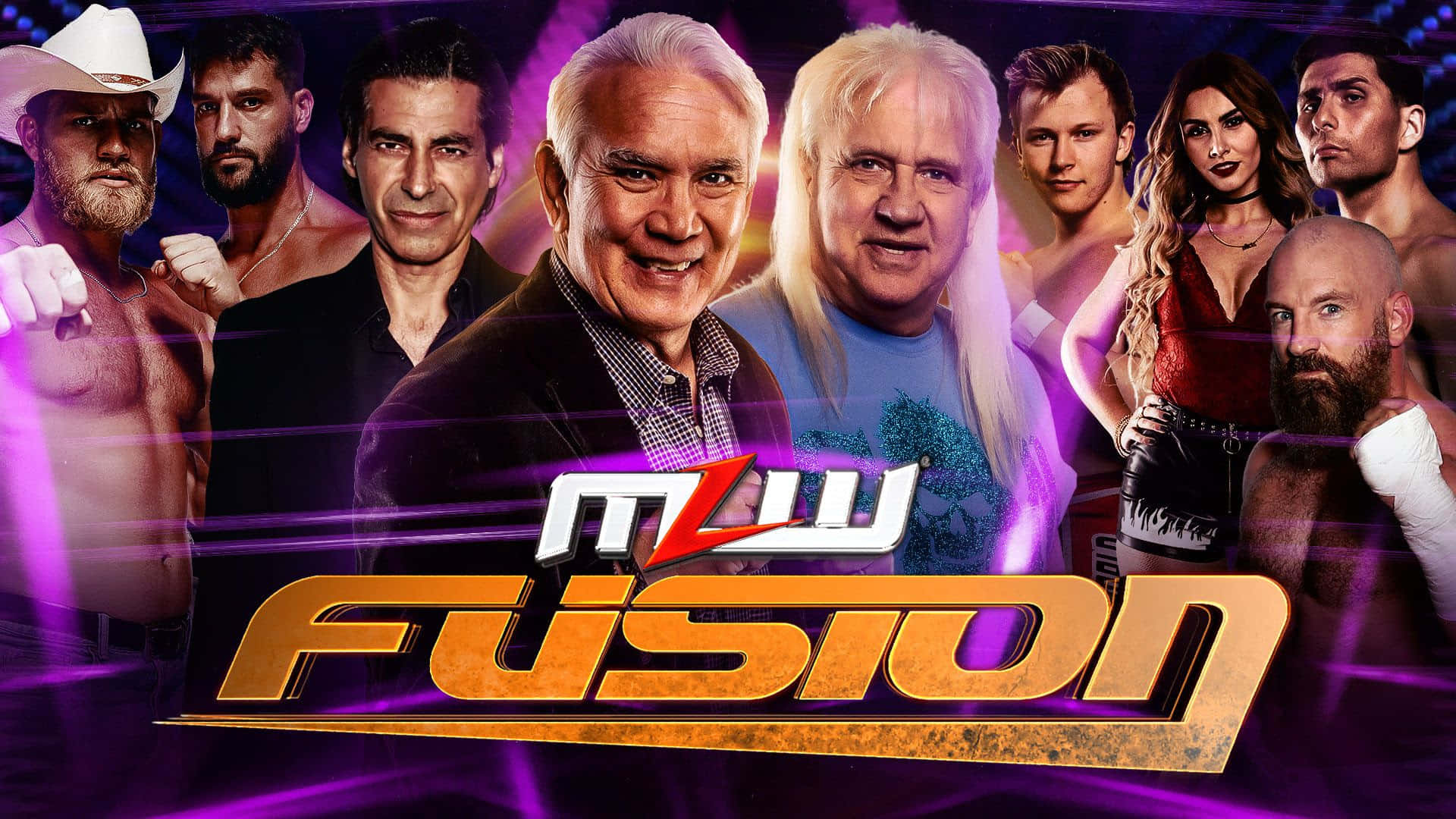 Ricky Steamboat In Action At Mlw Fusion Wrestling Event Background