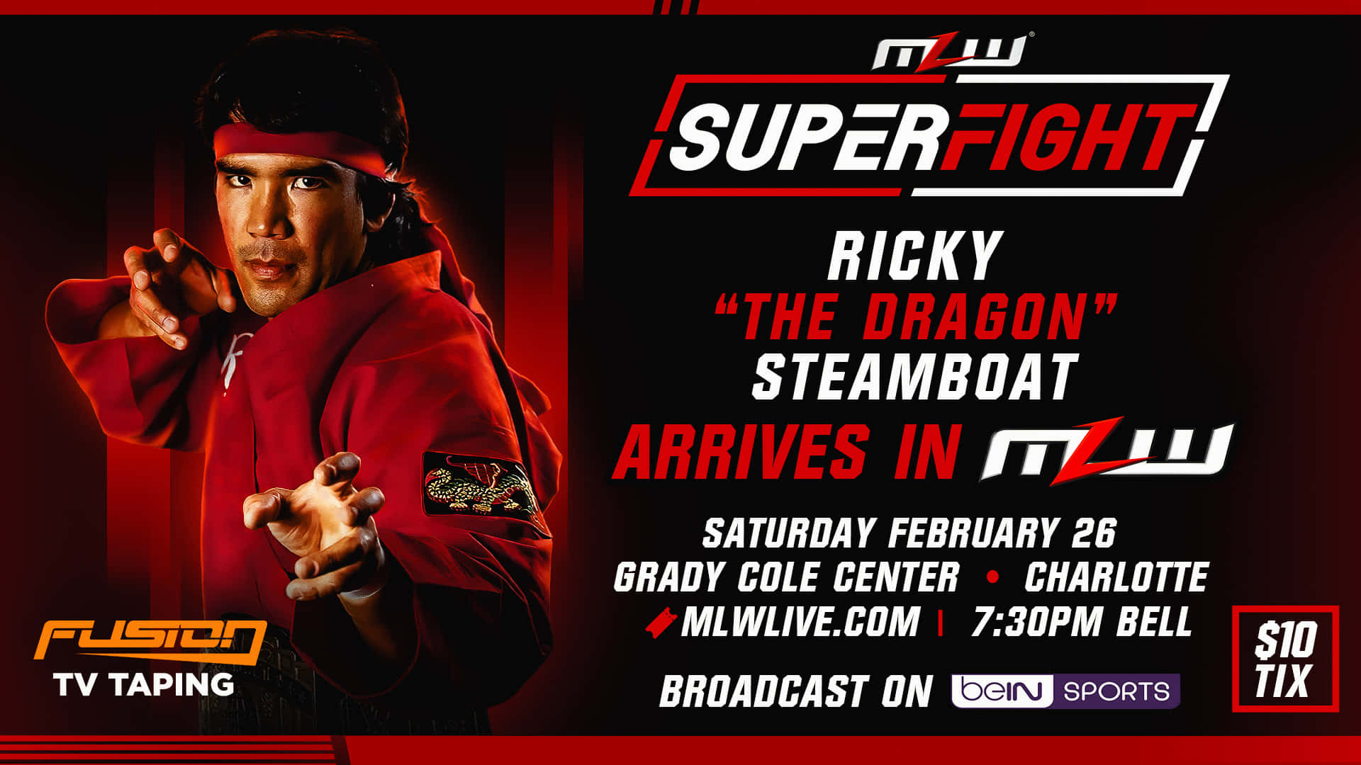 Ricky Steamboat In Action - Mlw Poster Background
