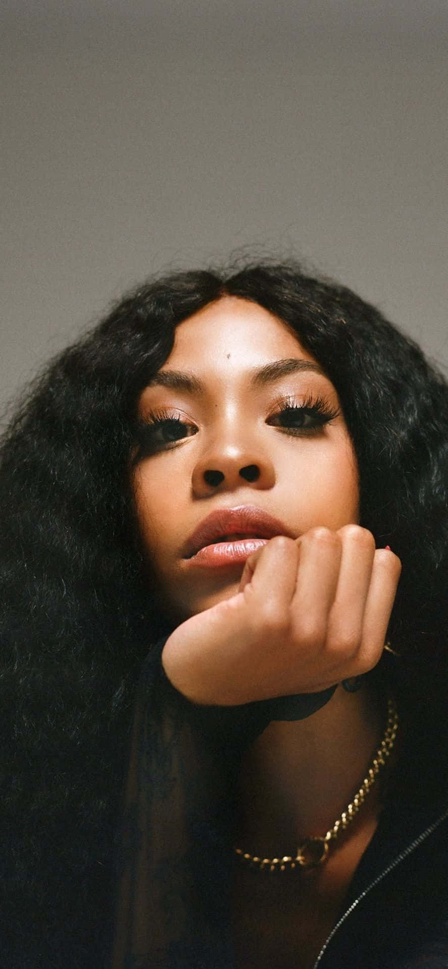 Rico Nasty In Front Of American Flag Mural Background
