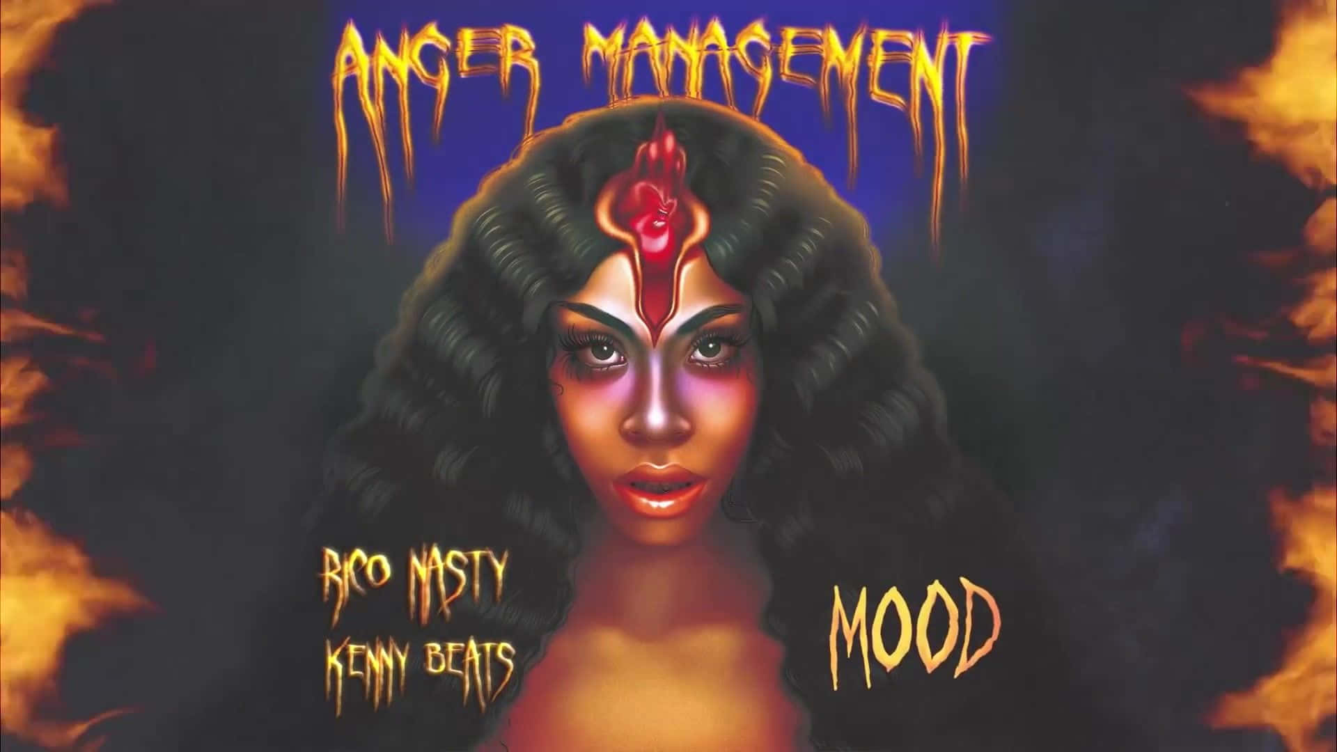 Rico Nasty Rocks The Mic In A Bold Fashion Background