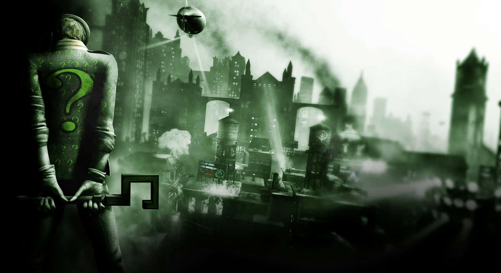 Riddler_ Gazing_ Over_ Arkham_ City