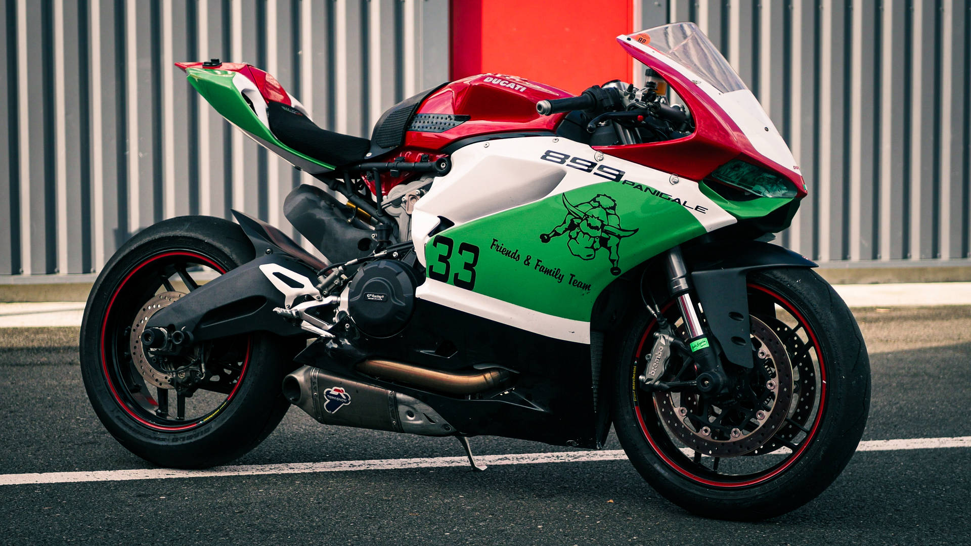 Ride Away On Your Red And Green Ducati 1299 Panigale Background
