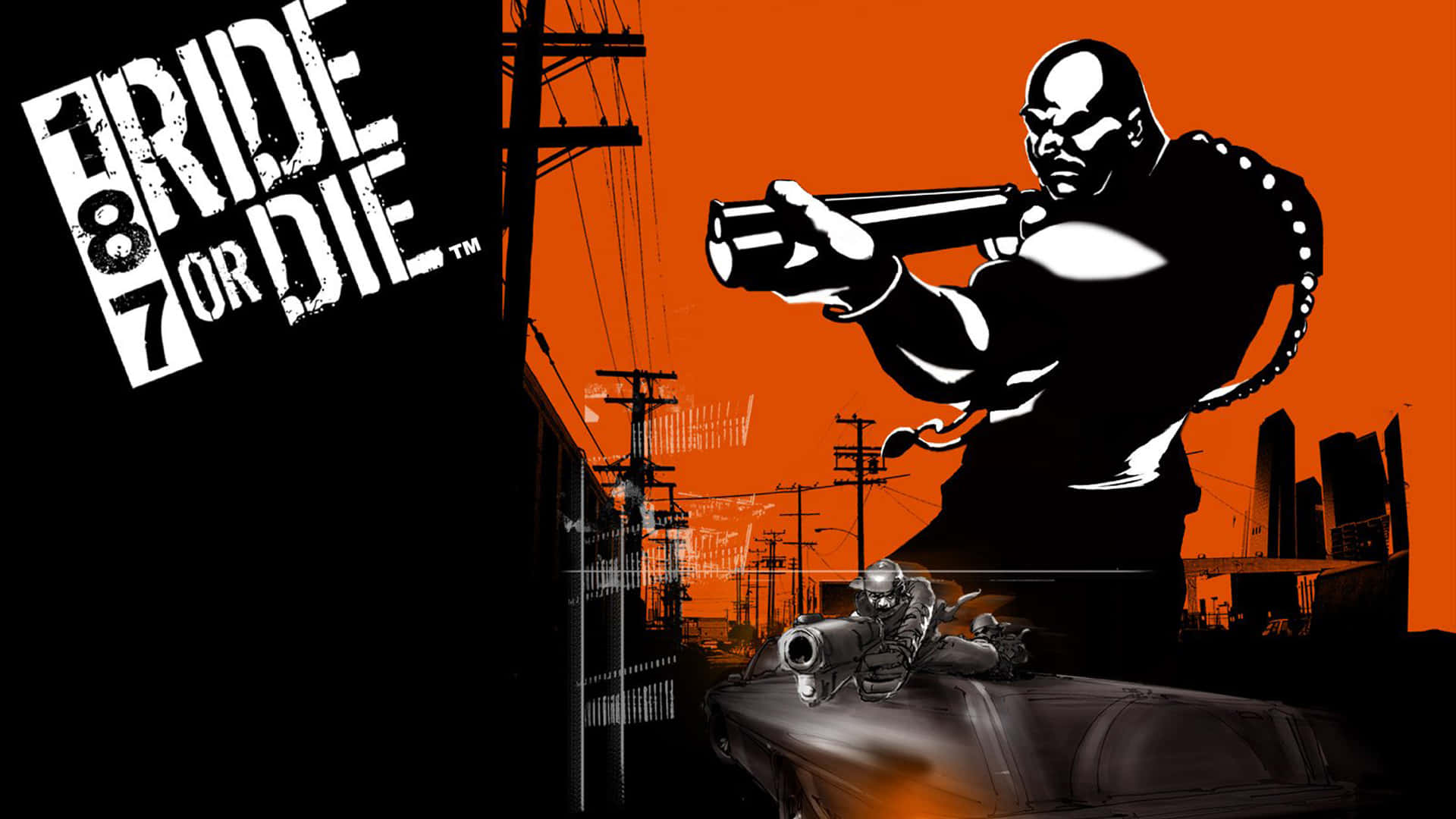 Ride Or Die Game Poster Orange Background Background