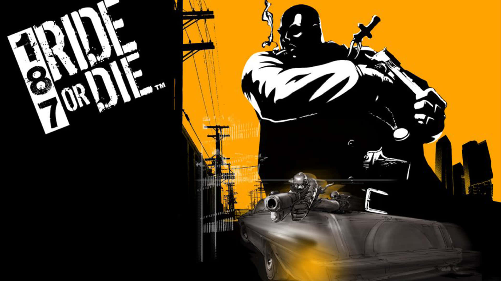 Ride Or Die Game Poster Yellow Background