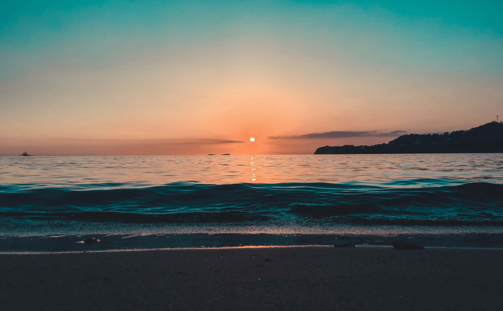 Ride The Waves Of The Sunset Background