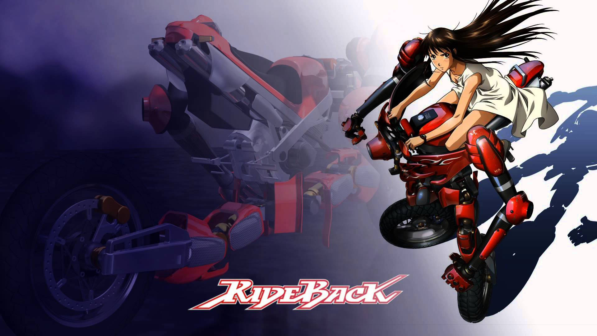Rideback Red White Title Poster Background