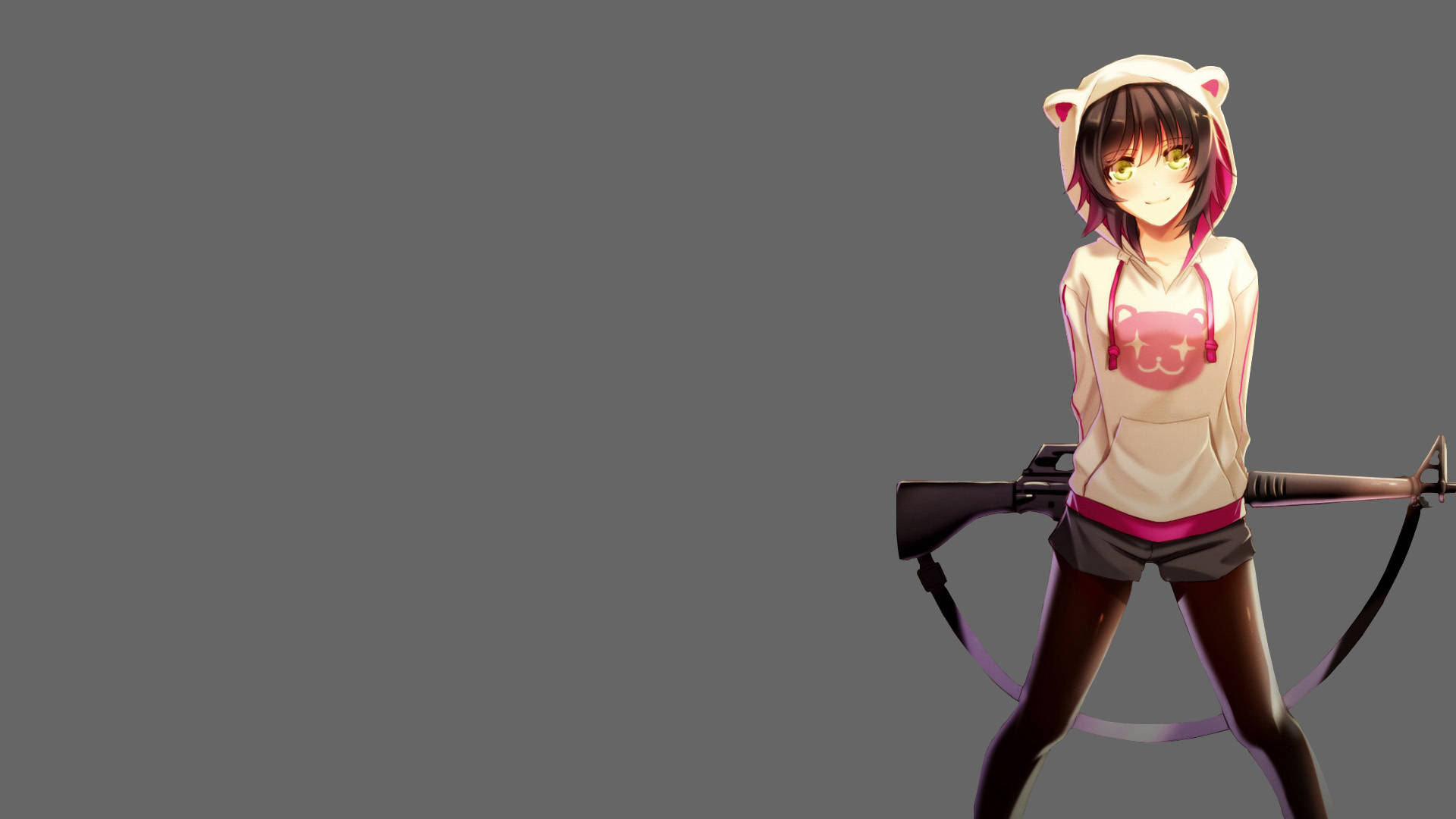 Riflewoman Anime Girl Hoodie Background