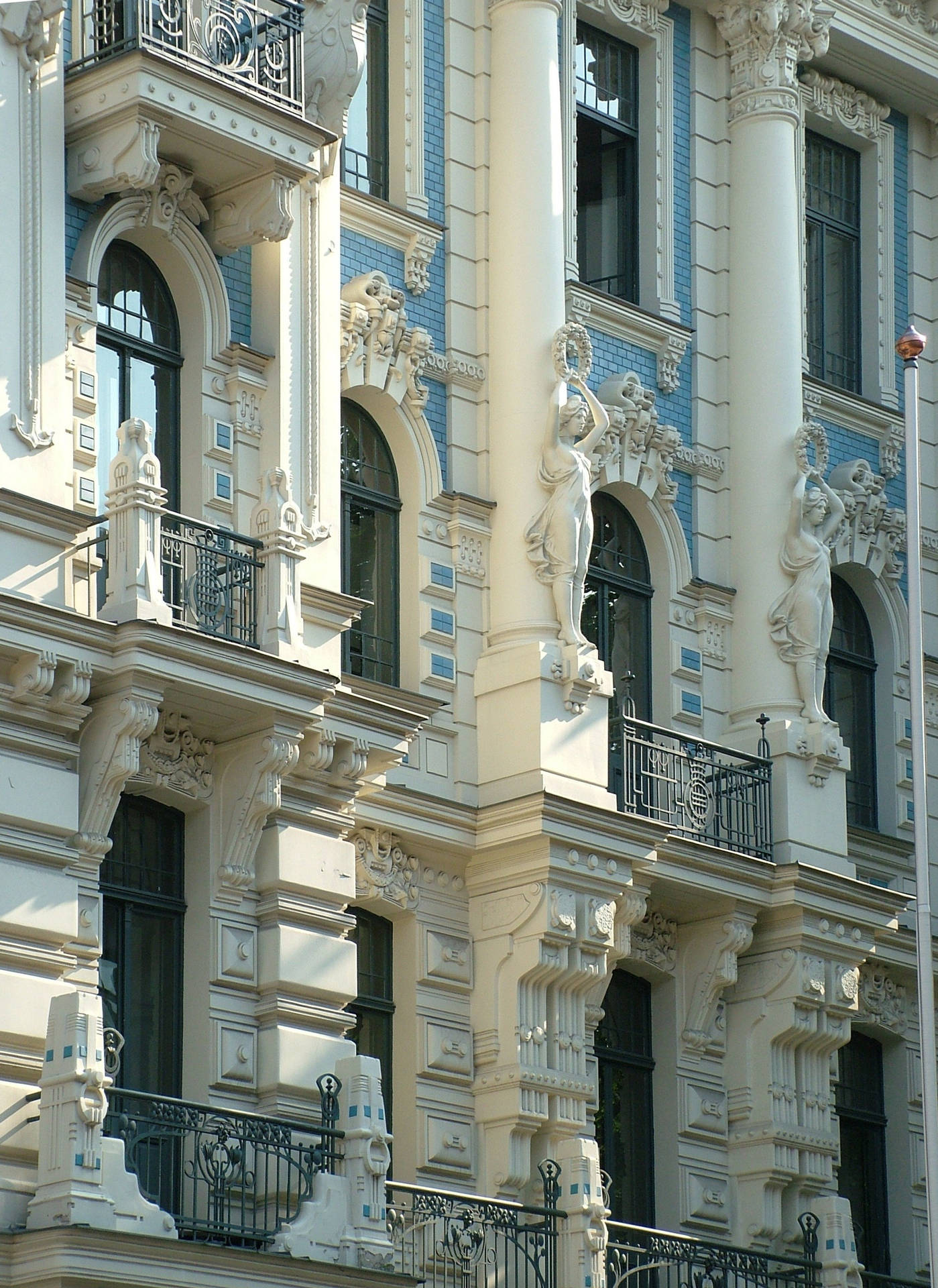 Riga Art Nouveau Building Background