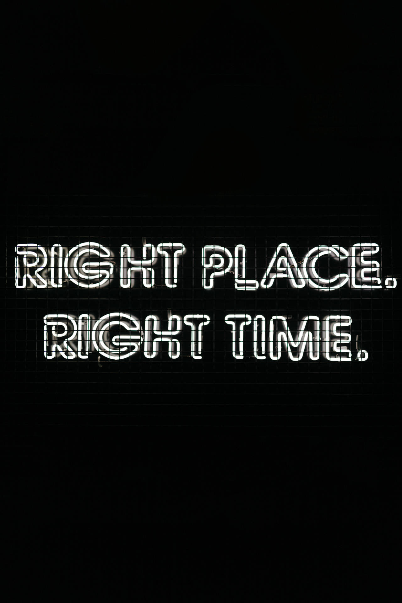 Right Place White Neon Aesthetic Background