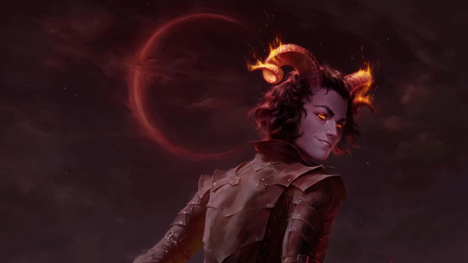 Righteous Character Blood Moon Girl Background