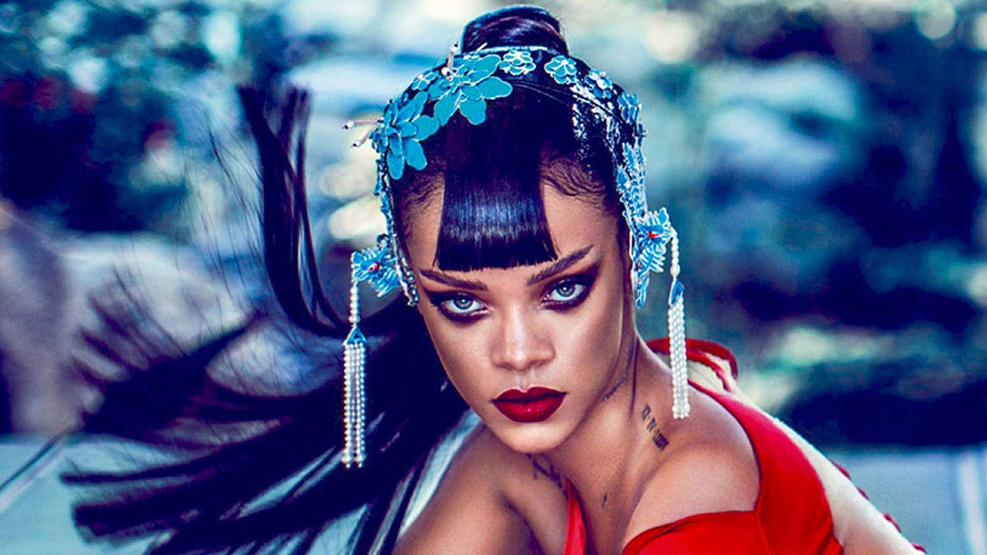 Rihanna Hd Blue Ornaments