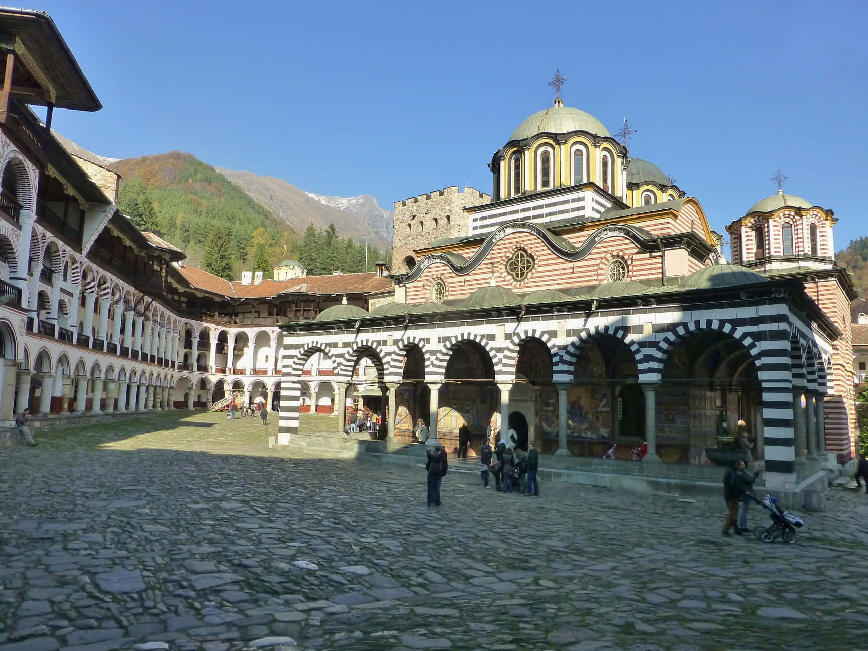 Rila Monastery Architecture Background