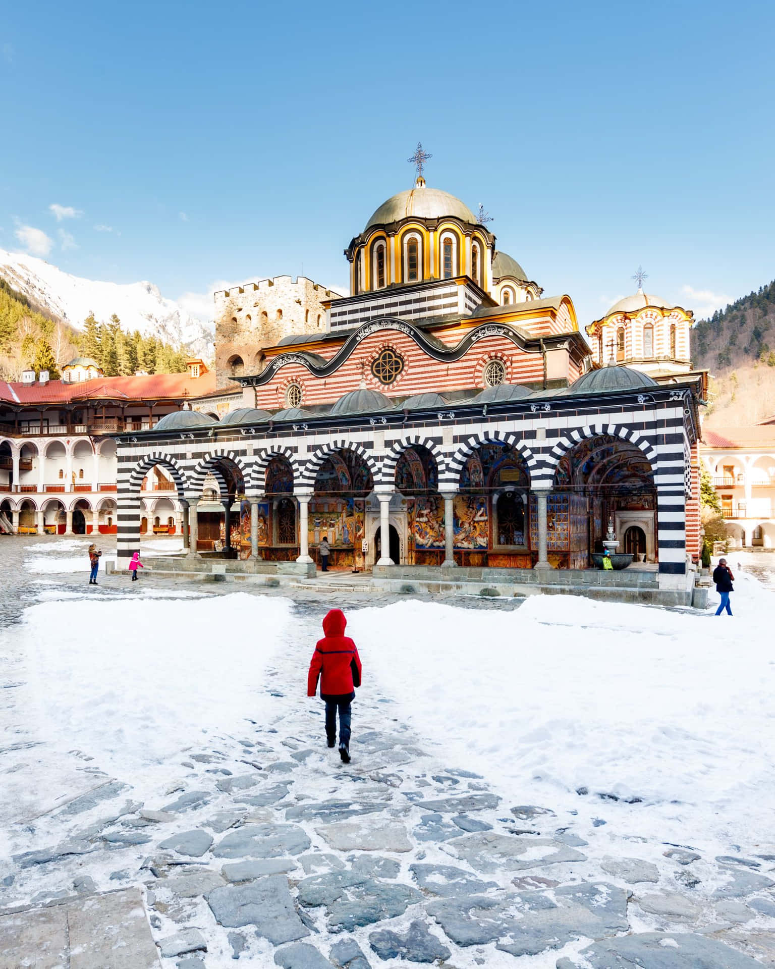 Rila Monastery Covered In Snow Phone