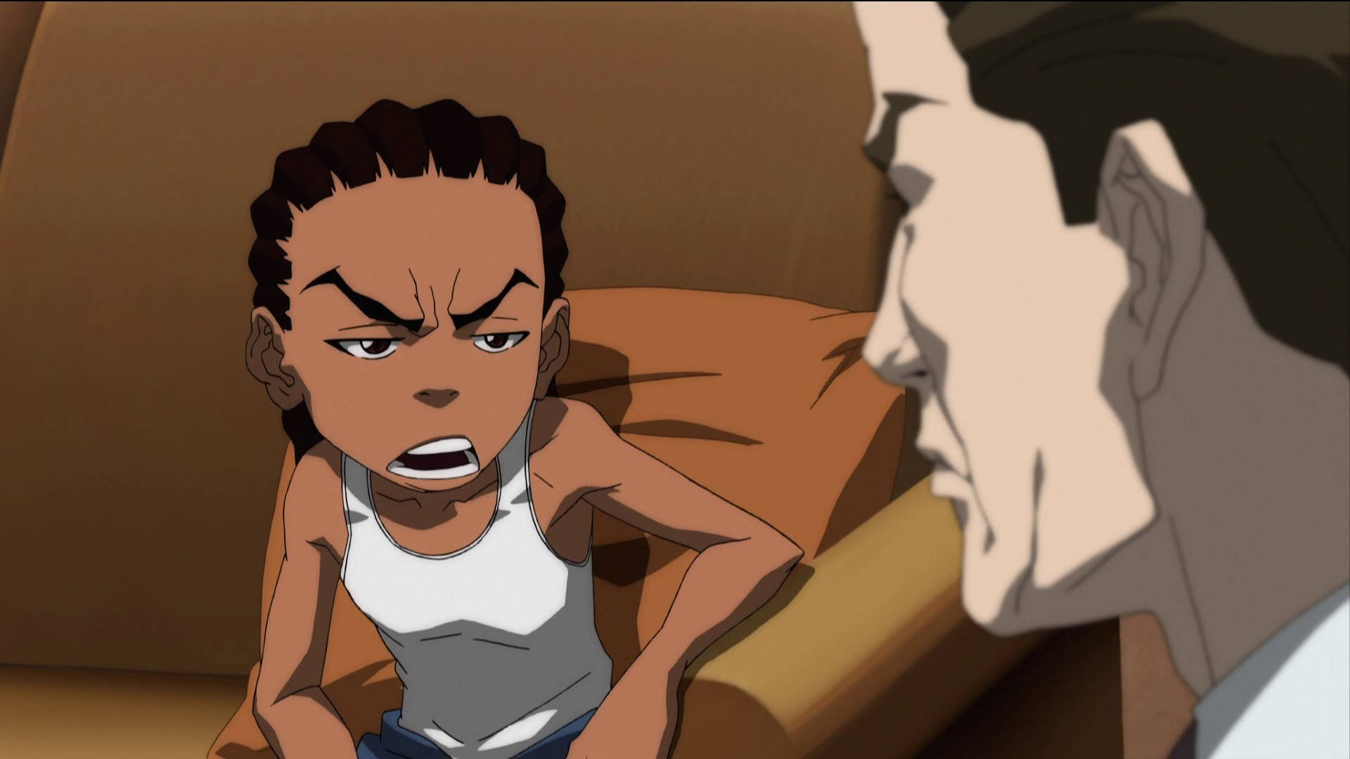 Riley Freeman Frowning Boondocks Hd Background