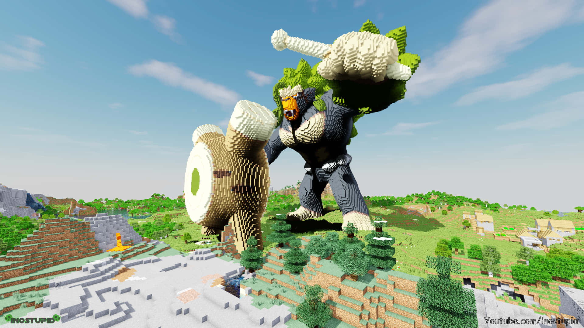 Rillaboom With Minecraft Background