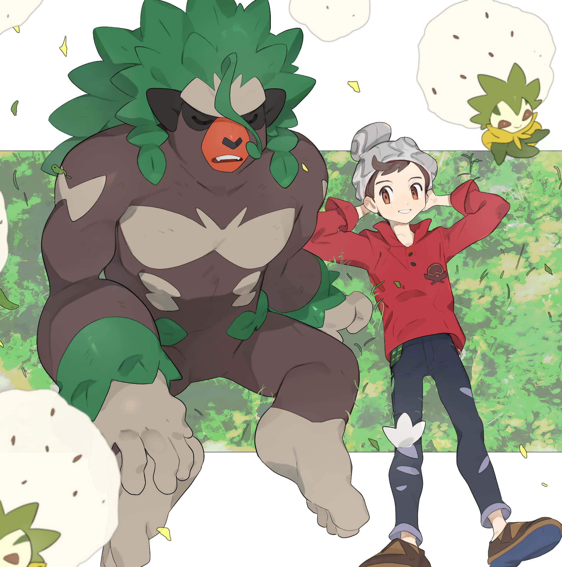 Rillaboom With Trainer Background