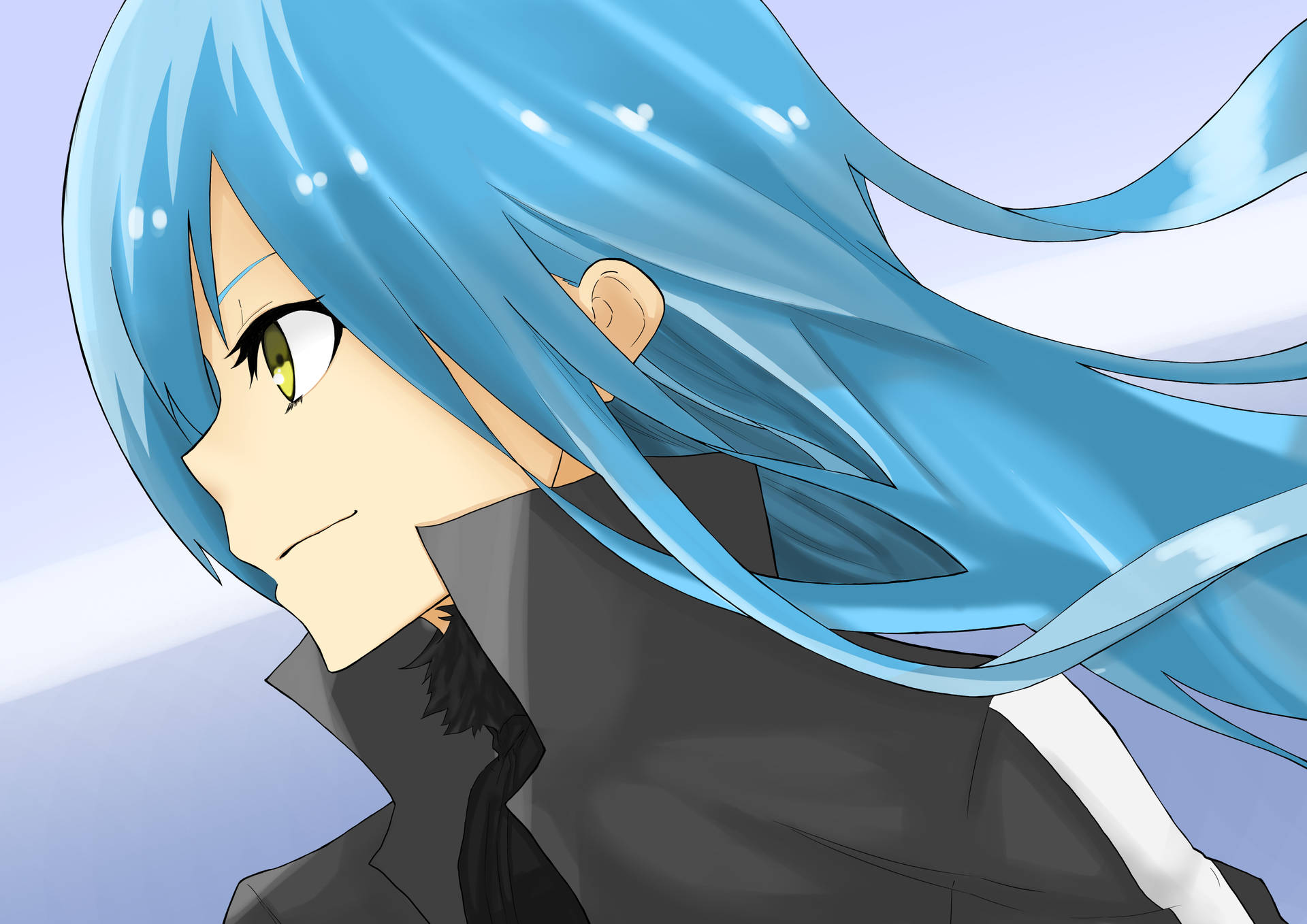 Rimuru Tempest Blue Hair Background