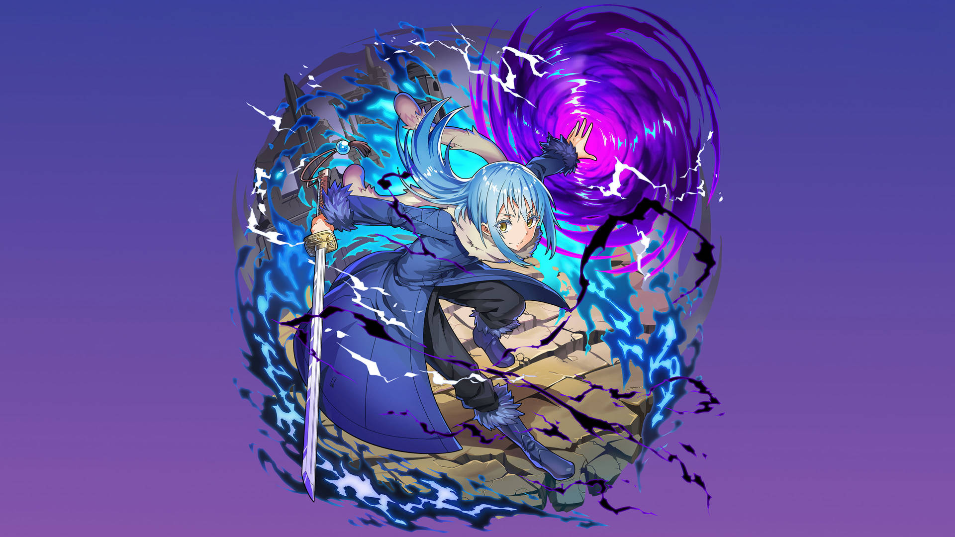 Rimuru Tempest Dark Lightning Background