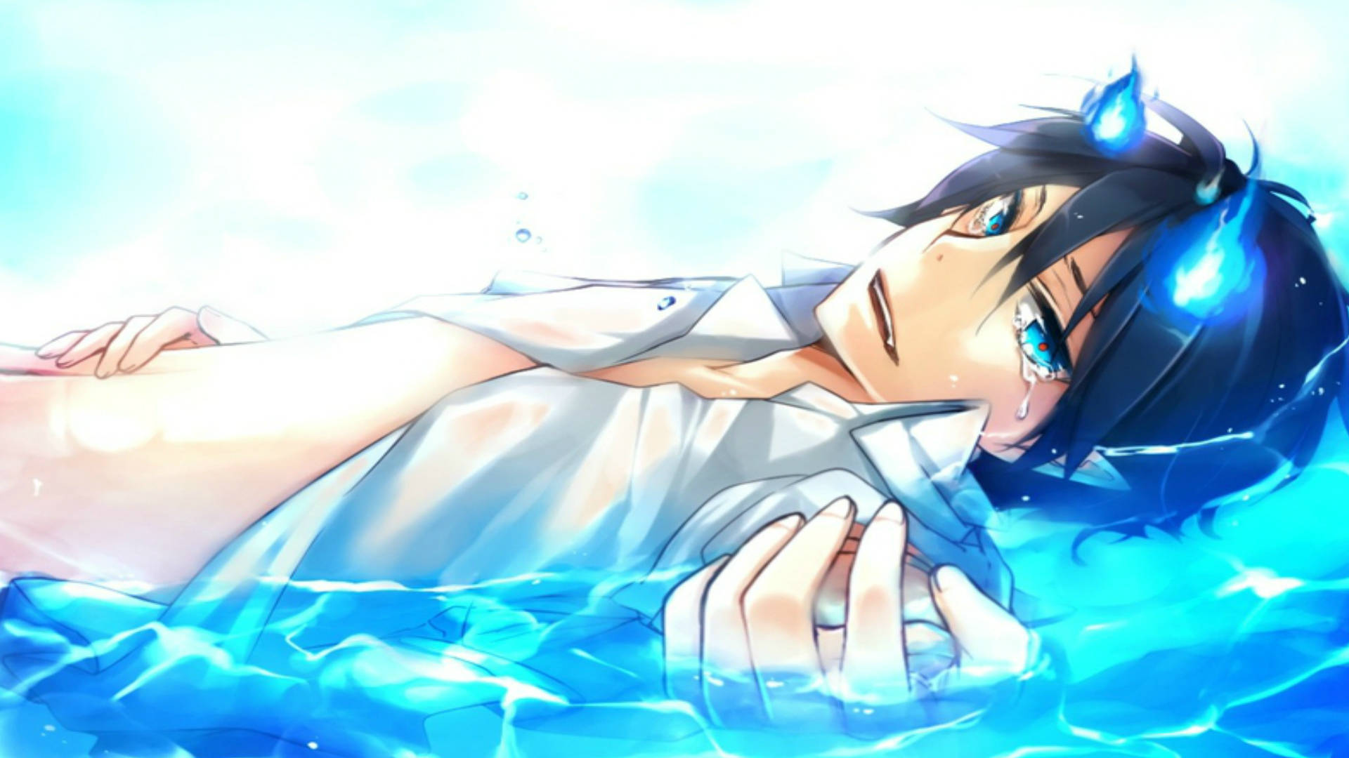 Rin Okumura From Blue Exorcist Takes An Underwater Dive Background