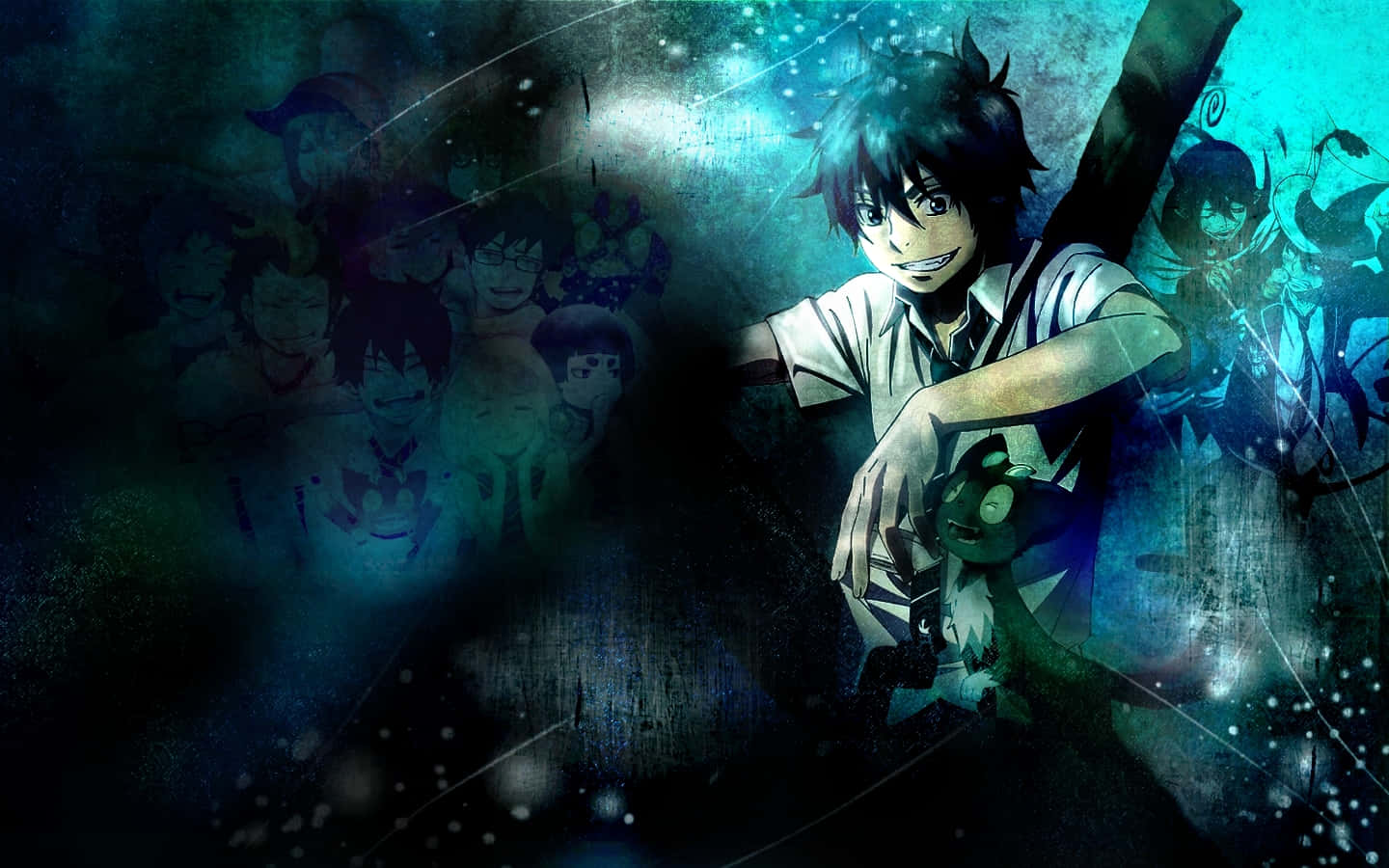 Rin Okumura In Focus - The Protagonist Of Blue Exorcist Ready For Battle Background