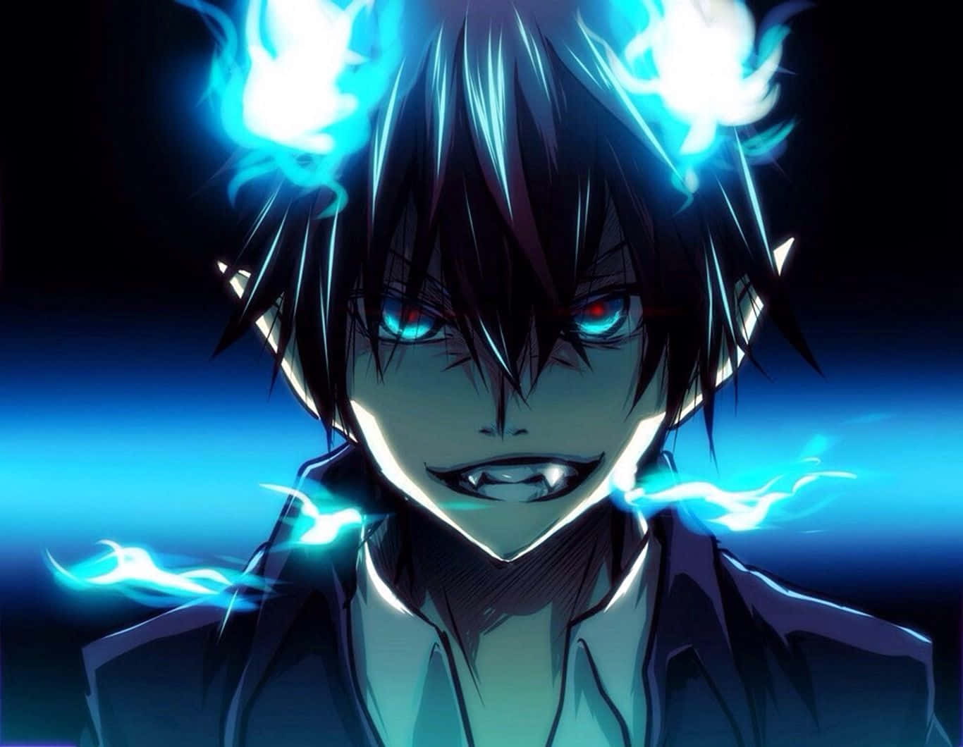 Rin Okumura In His Full Demon Form Background