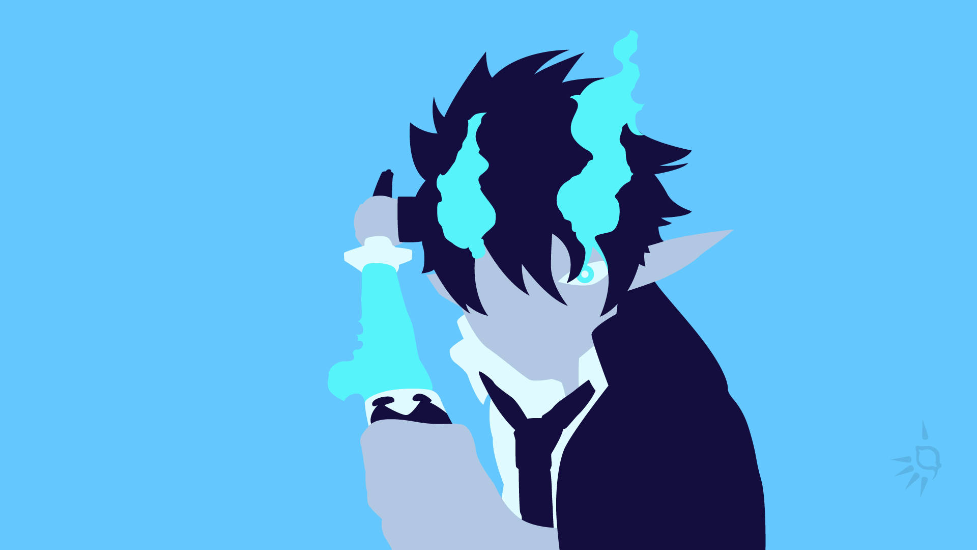 Rin Okumura Of Blue Exorcist Radiates With Power Background