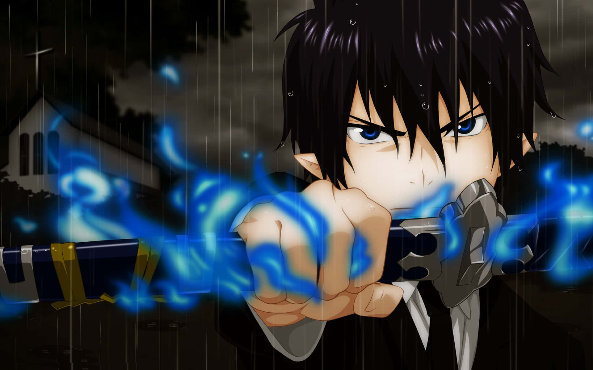 Rin Okumura Unleashing Power Background