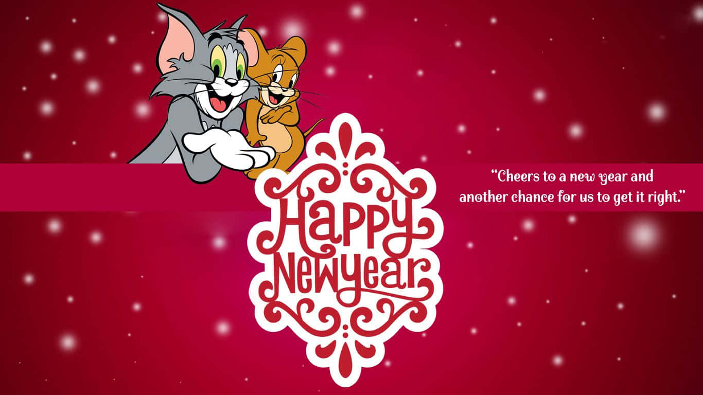 Ring In The New Year With Mickey And Minnie Mouse Background