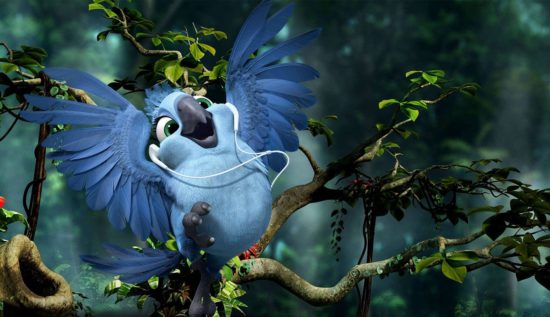 Rio 2 Baby Chick With Earphones Background