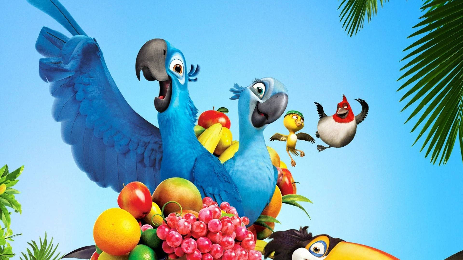 Rio 2 Characters With Food Background