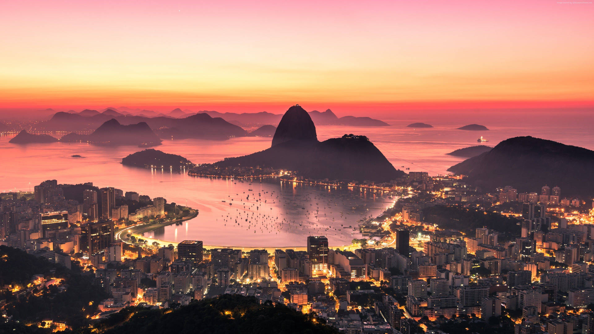 Rio De Janeiro Beautiful Sunset Background