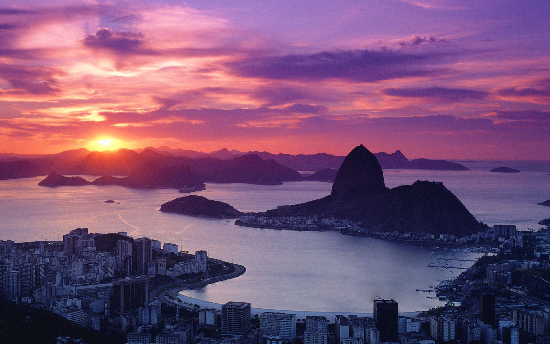 Rio De Janeiro Brazil Sunset Background