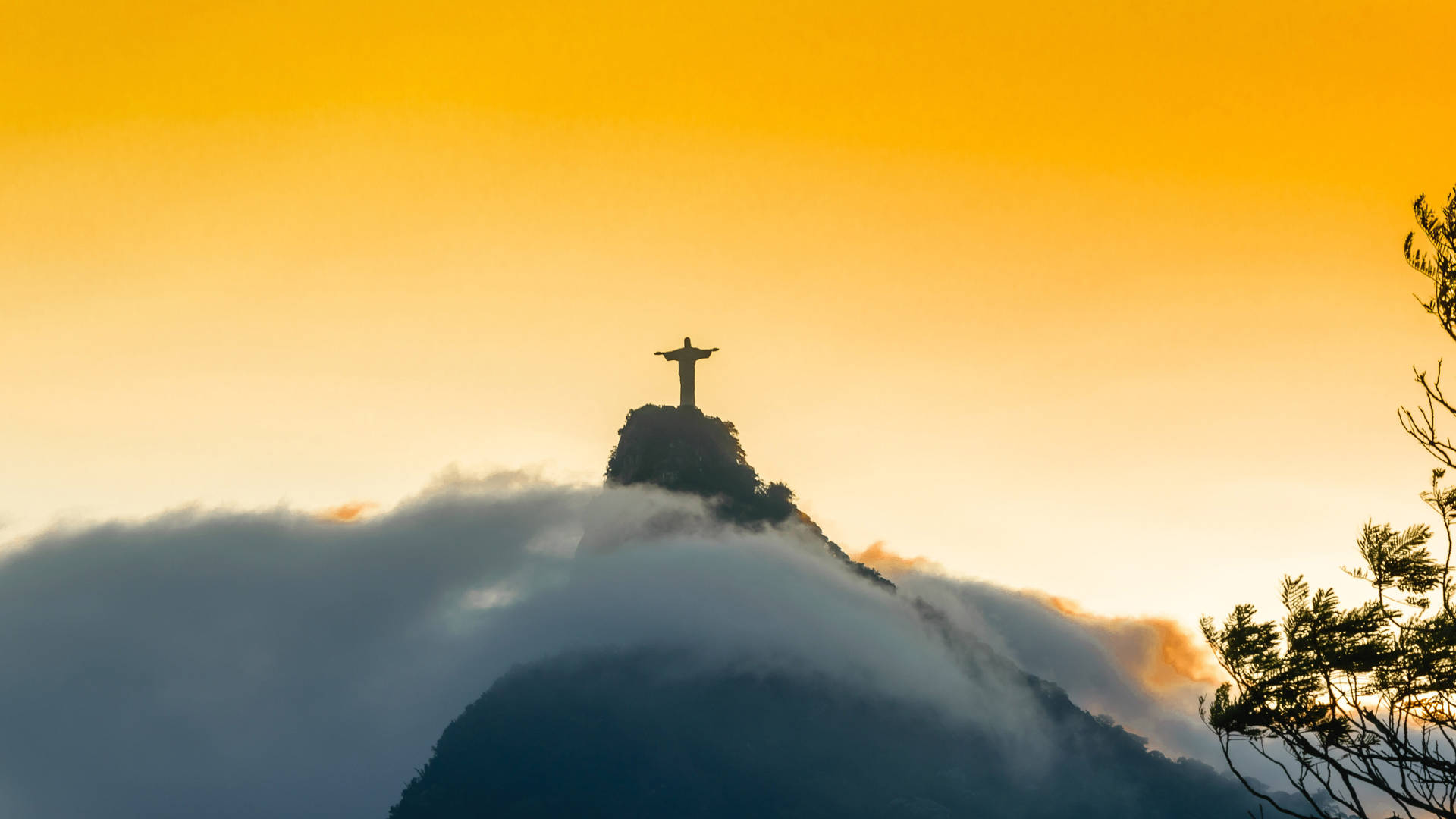 Rio De Janeiro Christ Statue Background