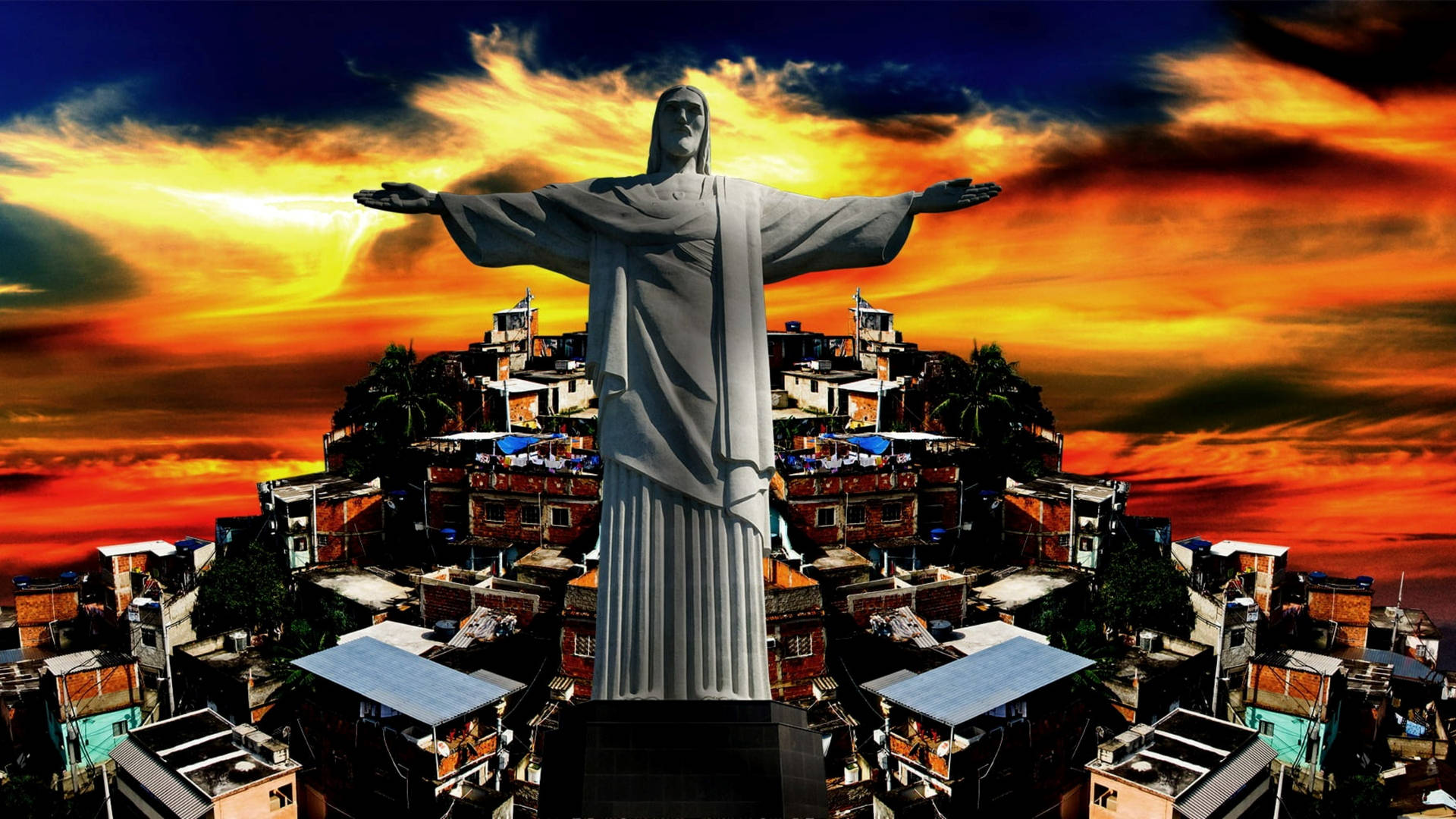 Rio De Janeiro Favela Hill Background