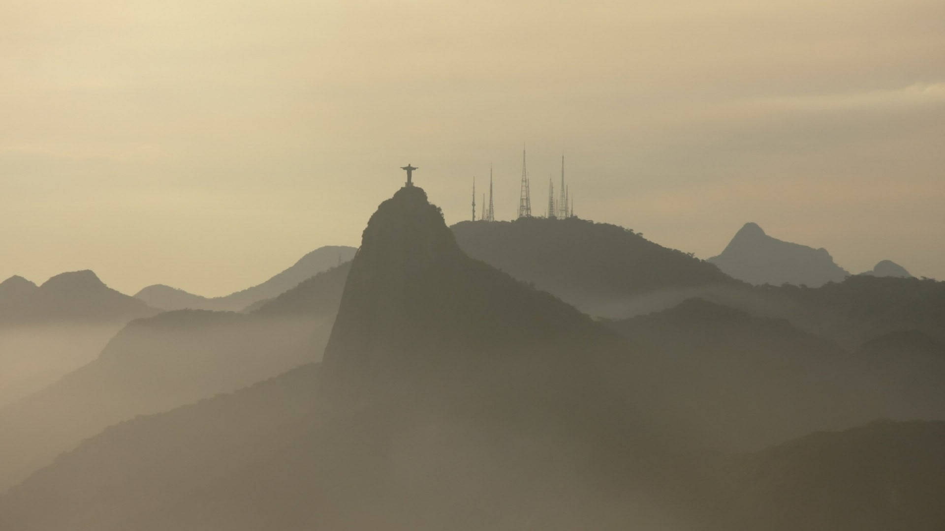 Rio De Janeiro Mountain Silhouette Background