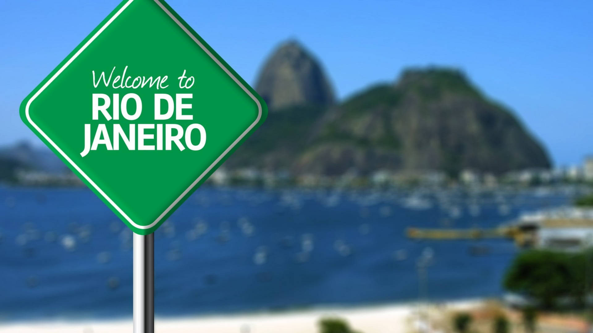 Rio De Janeiro Welcome Signage Background