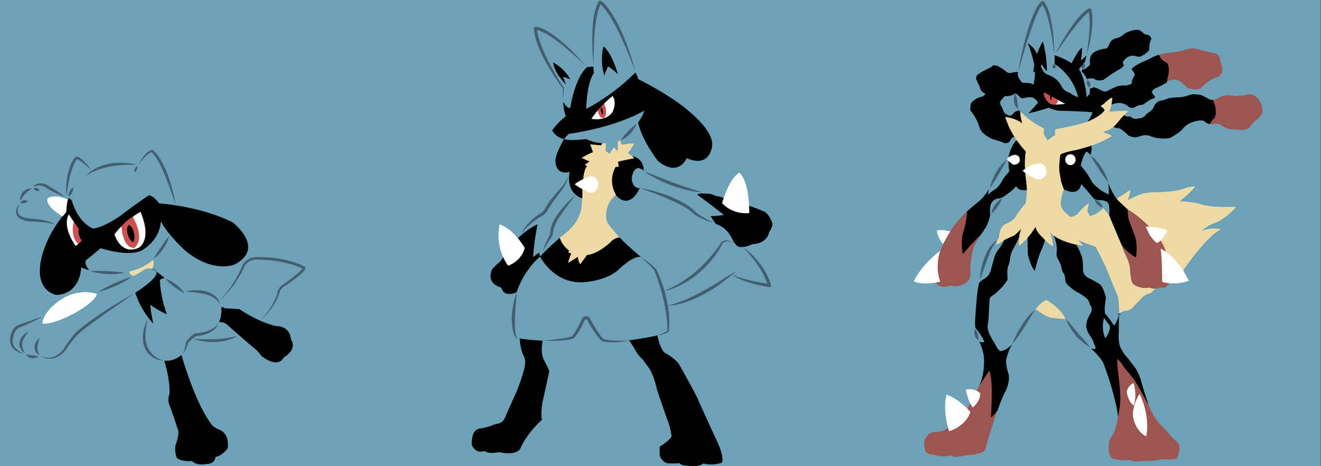 Riolu Evolution Line Blue Background