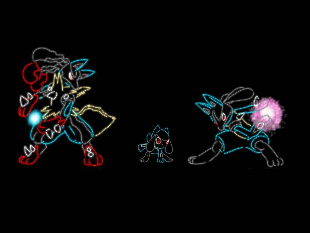 Riolu Evolution Line Outlines Background