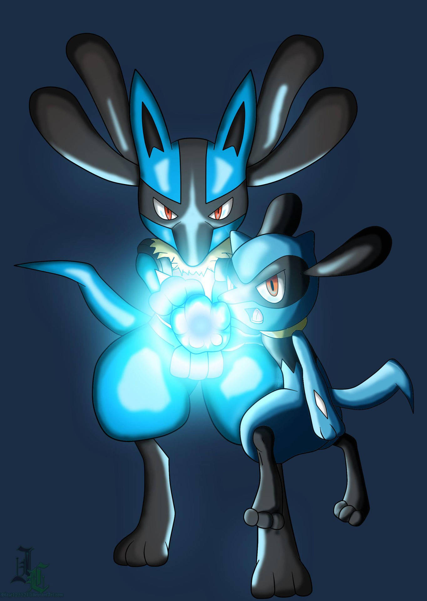 Riolu Lucario Joint Attack