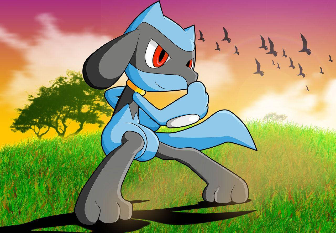 Riolu Poised Background