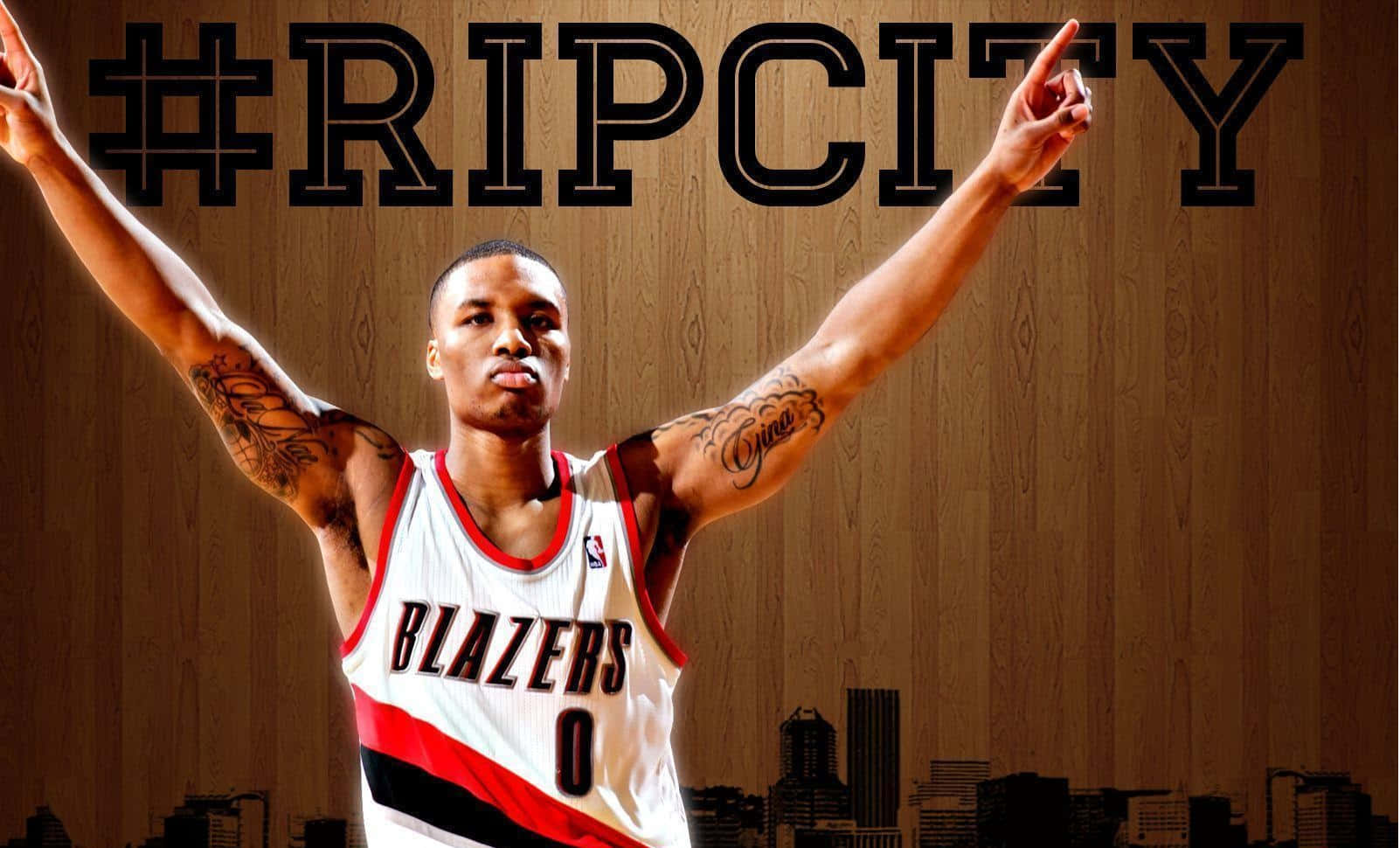 Rip City Basketball Player Gesture Background