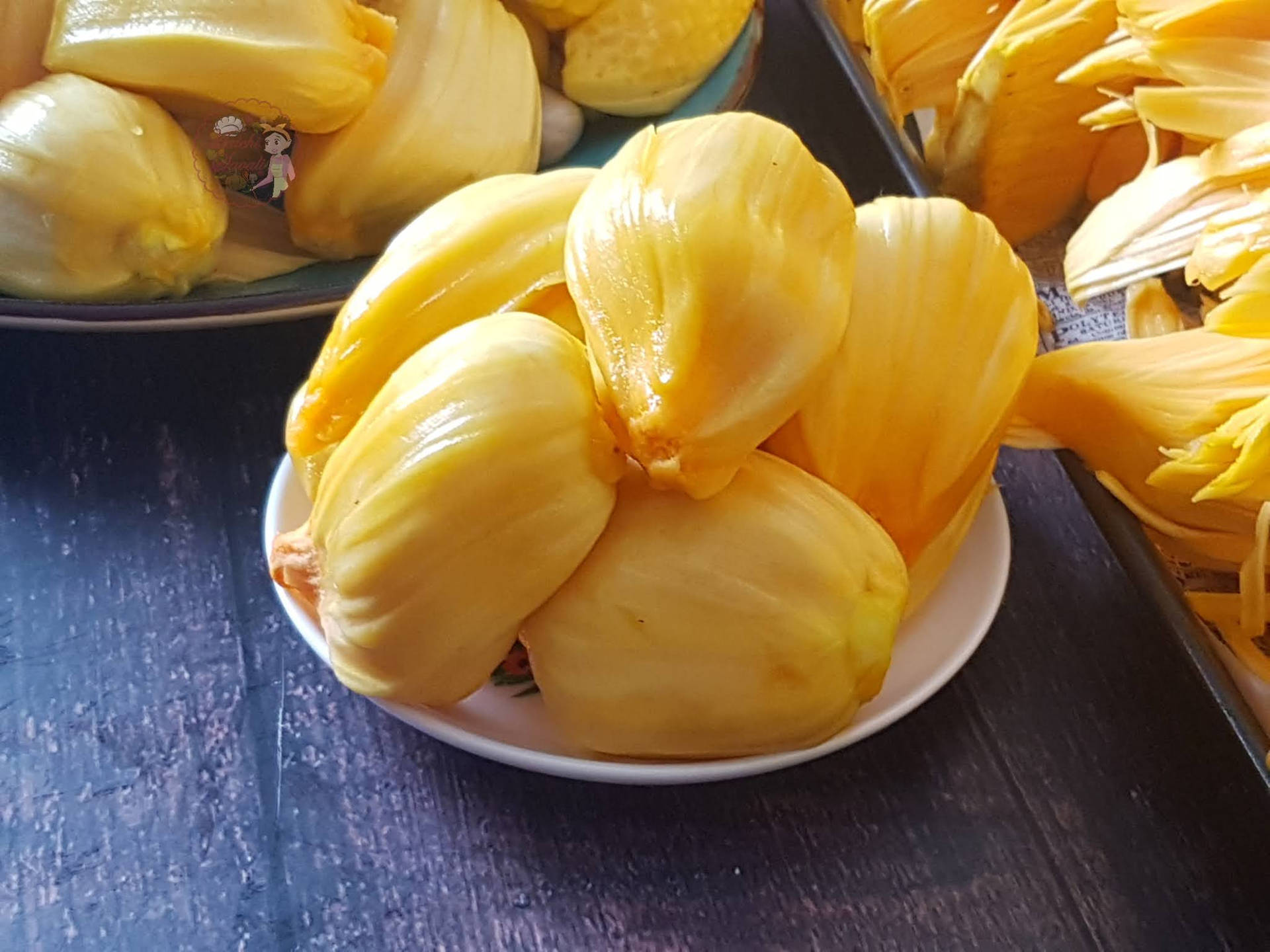 Ripe And Fleshy Jackfruit Pods Background