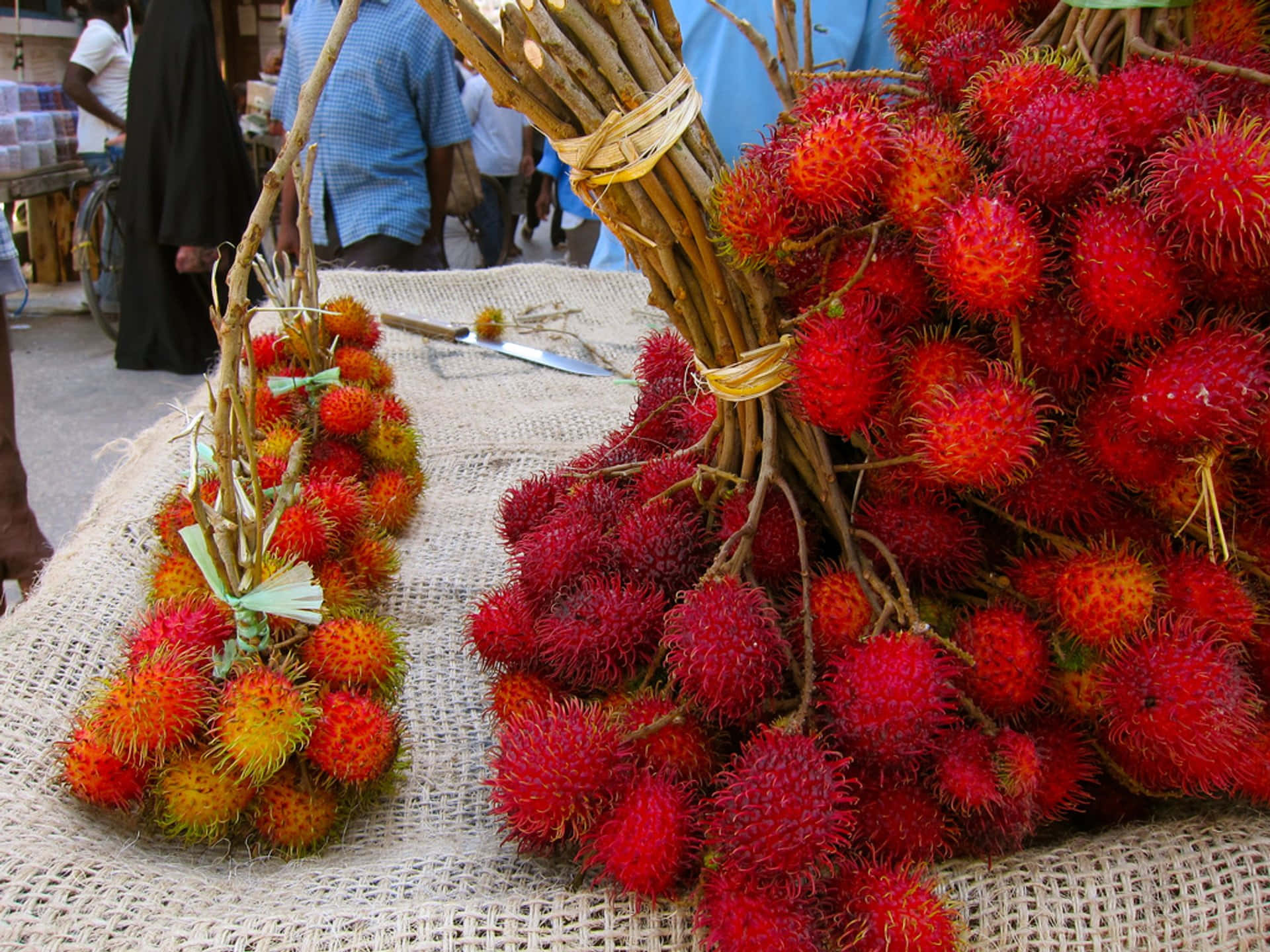 Ripe And Red Pulasan Fruits
