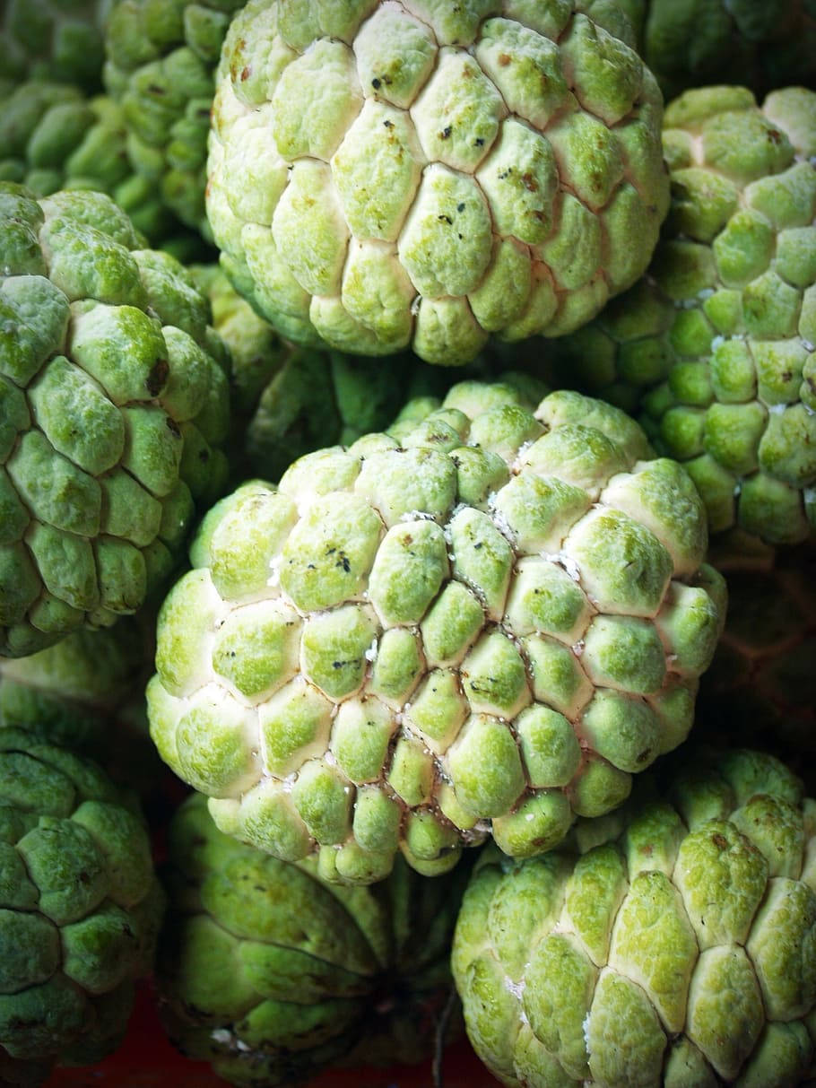 Ripe Custard Apples With White Fungus Background